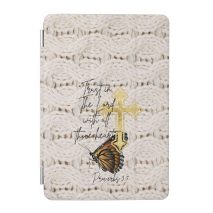 Adorable Faith Knitwear Brown Butterfly Cross iPad Mini Cover