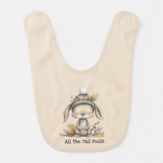 Adorable Fall Bunny Baby Bib