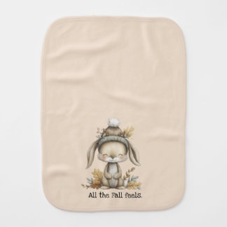Adorable Fall Bunny Baby Burp Cloth