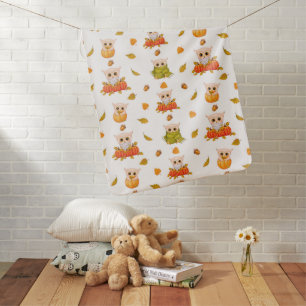 Adorable Fall Owls Baby Blanket