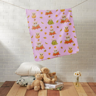 Adorable Fall Owls Baby Blanket