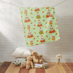 Adorable Fall Owls Baby Blanket