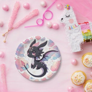 Adorable Fantasy Dragon Baby Shower Paper Plates