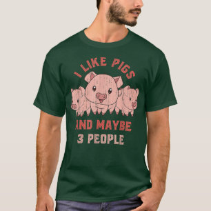 Adorable Farm Animal Pig Enthusiast Humorous Farme T-Shirt