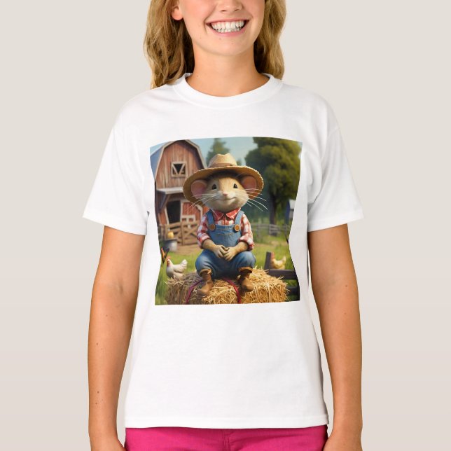 Adorable Farmer Mouse T-Shirt (Front)