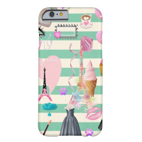 Adorable FashionParisHearts Pattern Barely There iPhone 6 Case