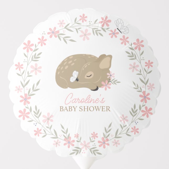Adorable Fawn Baby Shower Balloon (Front)