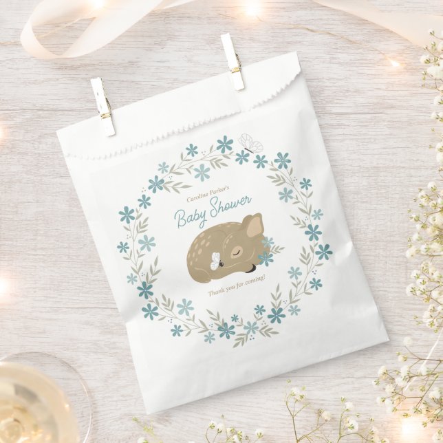 Adorable Fawn Baby Shower Favor Bag (Clipped)