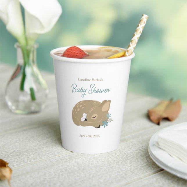 Adorable Fawn Baby Shower Paper Cups (Insitu)
