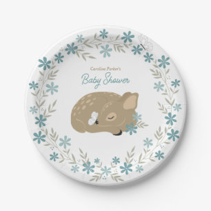 Adorable Fawn Baby Shower Paper Plates