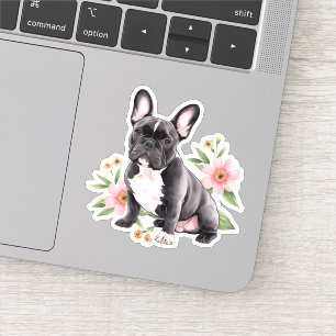 Adorable Fawn French Bulldog with Ball Sticker