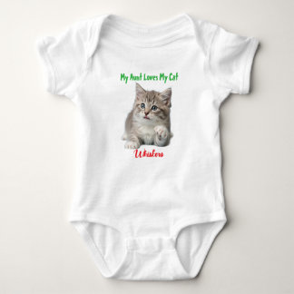 Adorable Feline Fan: Personalized Cat Photo Baby Bodysuit