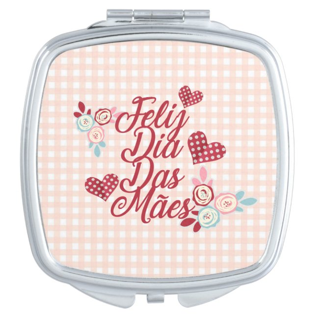 Adorable Feliz Dia Das Mães | Compact Mirror (Front)