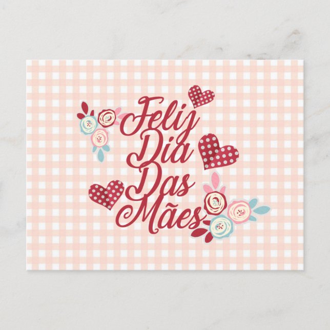 Adorable Feliz Dia Das Mães | Postcard (Front)