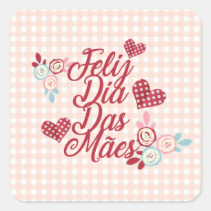 Adorable Feliz Dia Das Mães Sticker