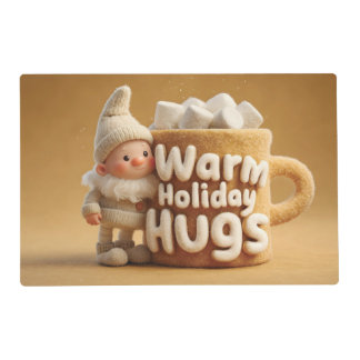 Adorable Felt Gnome with Marshmallow Mug Placemat