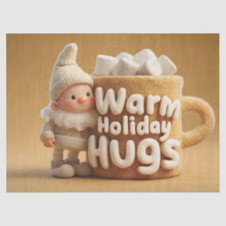 Adorable Felt Gnome with Marshmallow Mug Tissue Paper