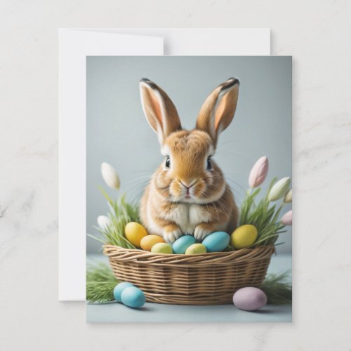 Adorable Festive Little Easter Bunny Holiday Card