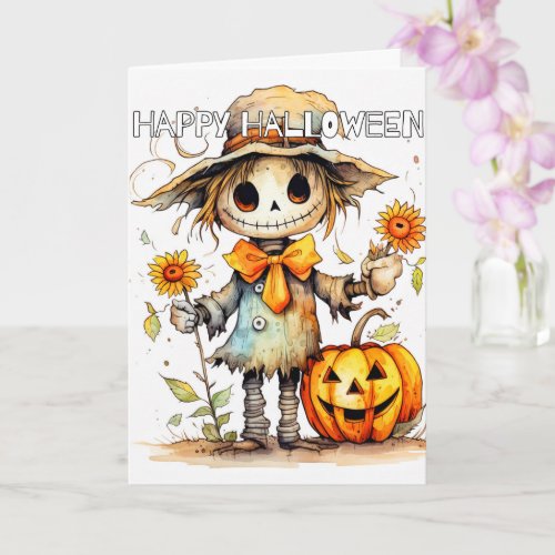 Adorable Festive Little Scarecrow Card