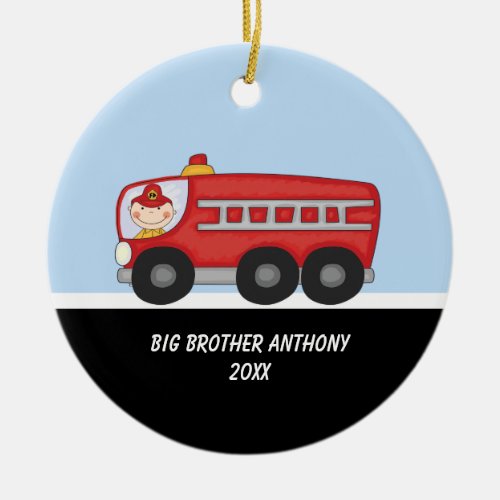 Adorable Firefighter Big Brother Ornament