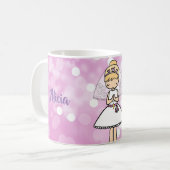 Adorable First Holy Communion blond girl name mug (Front Left)