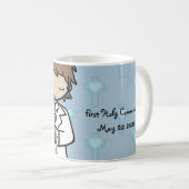 Adorable First Holy Communion boy blue name Coffee Mug (Front Right)