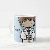 Adorable First Holy Communion boy blue name Coffee Mug (Front Left)