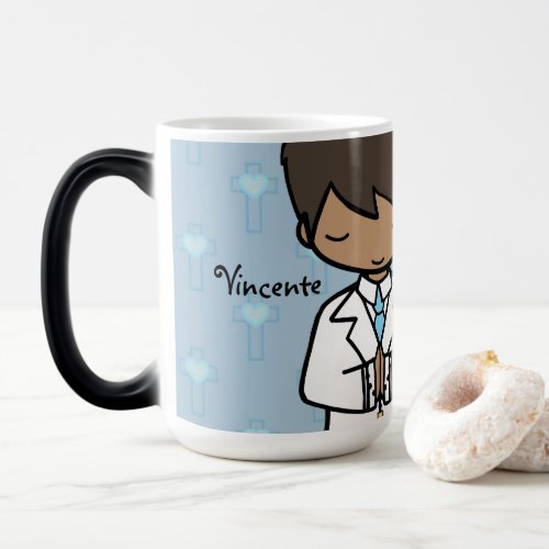 Adorable First Holy Communion boy blue name Magic Mug