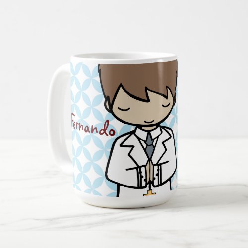 Adorable First Holy Communion brunette boy Coffee Mug