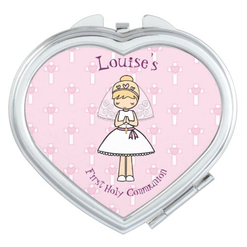 Adorable First Holy Communion little blonde girl Compact Mirror