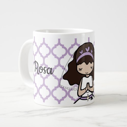 Adorable First Holy Communion little girl mug