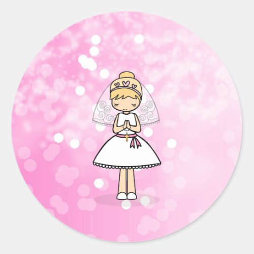 Adorable First Holy Communion little girl stickers