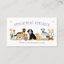 dog grooming appointment cards