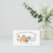 Adorable Floral Dog & Cat Pet Care Services White Appointment Card (Standing Front)
