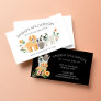 Adorable Floral Dog & Cat Pet Care Services White Business Card