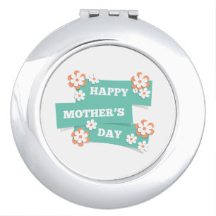 Adorable Floral Happy Mother's Day  Compact Mirror