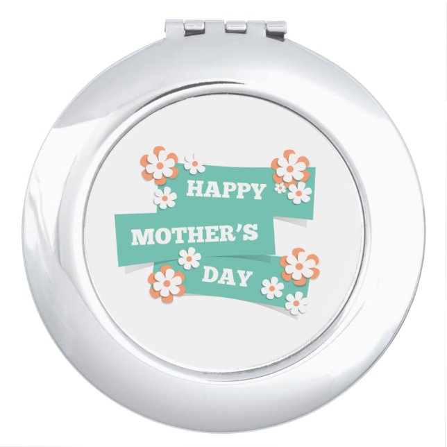 Adorable Floral Happy Mother's Day |Compact Mirror (Front)