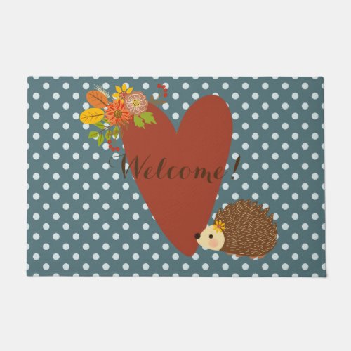 Adorable Floral Hedgehog Welcome Doormat