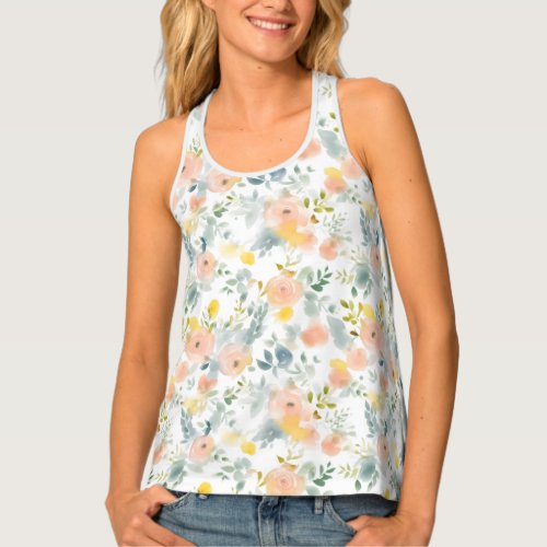 Adorable Floral Pastel Tank Top