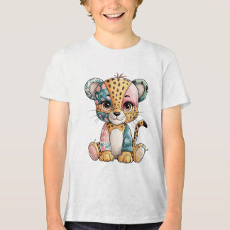 Adorable Floral Patchwork Cute Baby Cheetah Nurser Tri-Blend Shirt