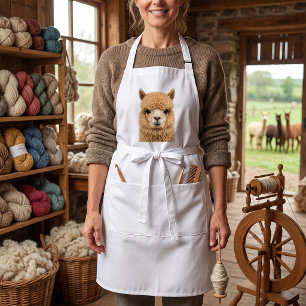 Adorable Fluffy Alpaca Animal Adult Apron
