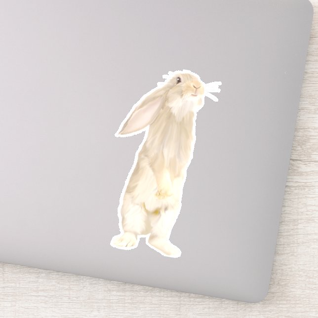 Adorable Fluffy Bunny Sticker (Detail)