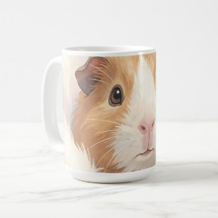 Adorable Fluffy Guinea Pig Portrait Coffee Mug