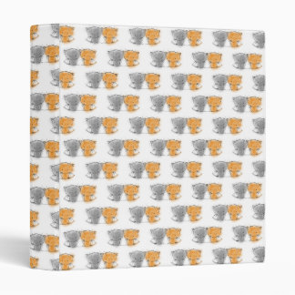 Adorable Fluffy Kittens Illustration Cat Art 3 Ring Binder