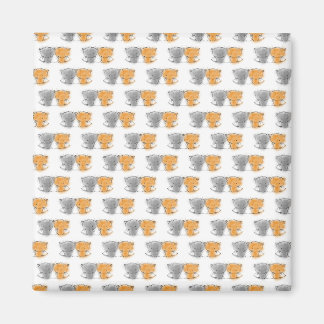 Adorable Fluffy Kittens Illustration Cat Art Magnet