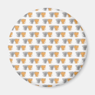 Adorable Fluffy Kittens Illustration Cat Art Magnet