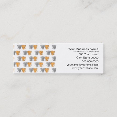 Adorable Fluffy Kittens Illustration Cat Art Mini Business Card