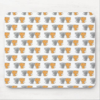 Adorable Fluffy Kittens Illustration Cat Art Mouse Pad