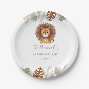 Adorable Fluffy Lion Birthday Paper Plates
