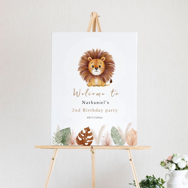 Adorable Fluffy Lion Birthday Sign (Creator Uploaded)
